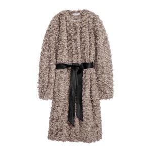 H&M faux fur taupe jacket